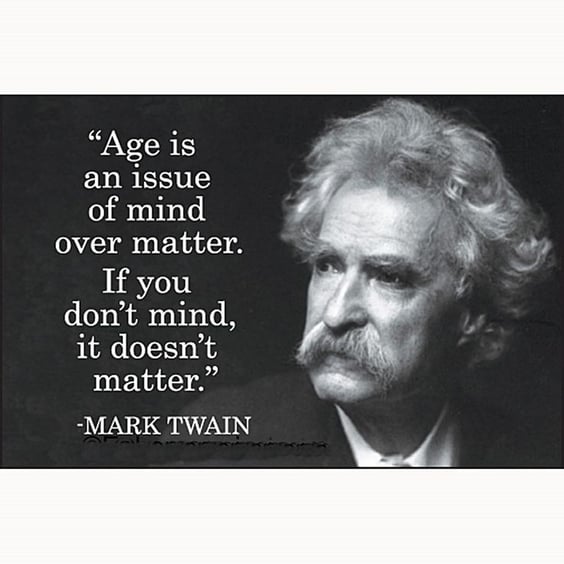 Mind Over Matter Mark Twain Quotation Blank Birthday Card
