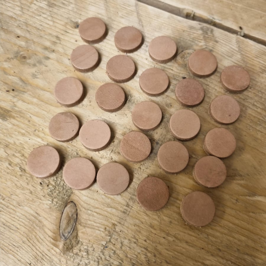 19mm Thick Leather Discs Veg Tan Leather Made