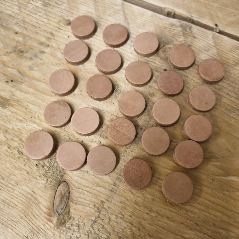 19mm Thick Leather Discs Veg Tan Leather Made