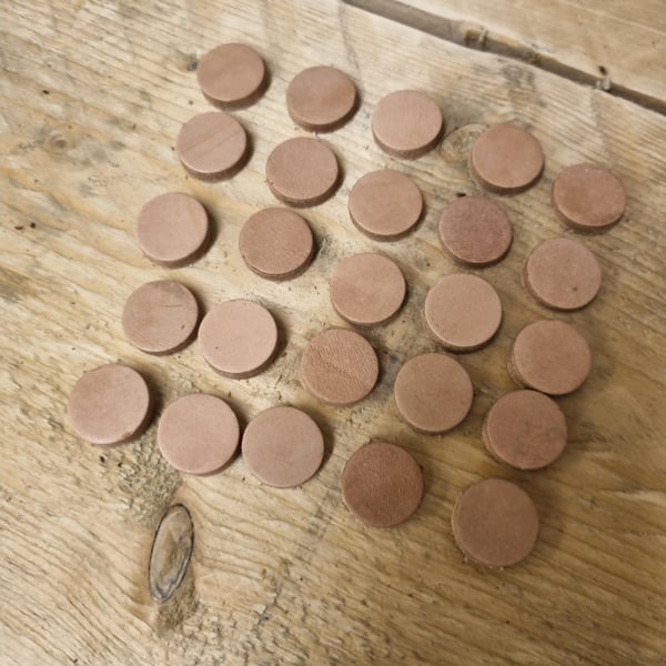 19mm Thick Leather Discs Veg Tan Leather Made