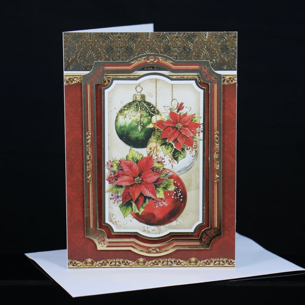 Three Baubles Christmas card