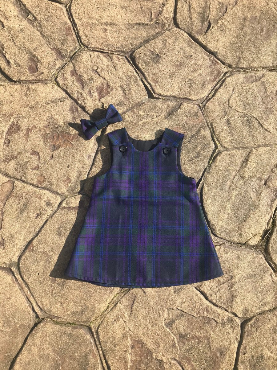 Spirit of Scotland Tartan Pinafore Dress and Hair Bow