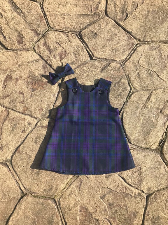 Spirit of Scotland Tartan Pinafore Dress and Hair Bow