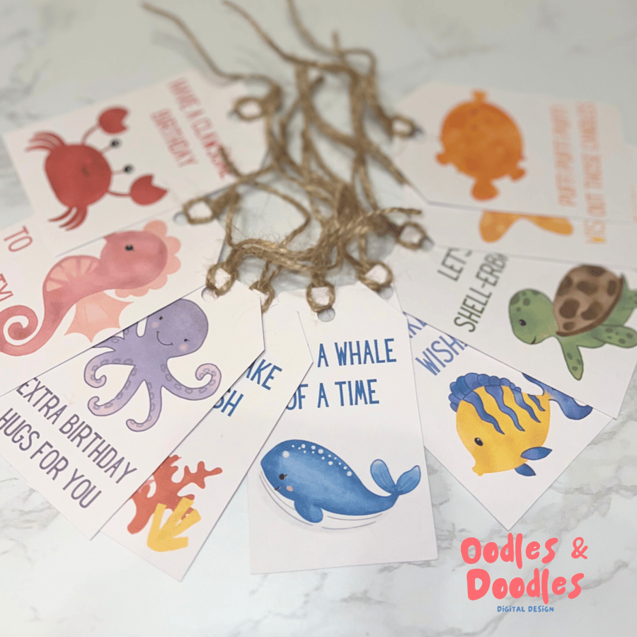Personalised Gift Tag, Under the Sea Gift Tag, Personalised Tag