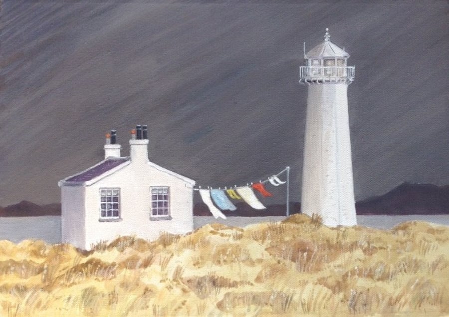 Blustery Day at the Lighthouse - printed canvas picture 