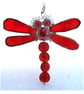 Dragonfly Suncatcher Stained Glass Red Bead-Tailed 047 - Image 3