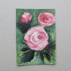 aceo miniature art watercolour painting ( ref F416.N2 )