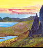 Old Man Of Storr, Isle Of Skye, Original Watercolour in 14 x 11 '' Mount - Image 1