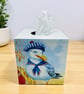 Wooden tissue box cover, Seagull, Seaside decor - Image 3