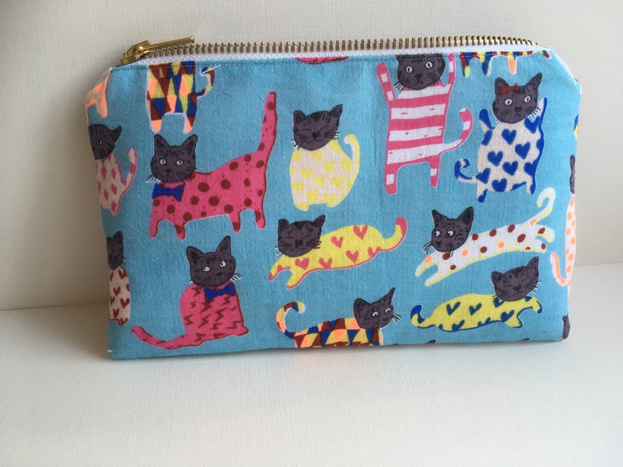 Cat Pencil Case, Make-up bag, Stationery, Animal lover, Gift, School, Pawcrafts