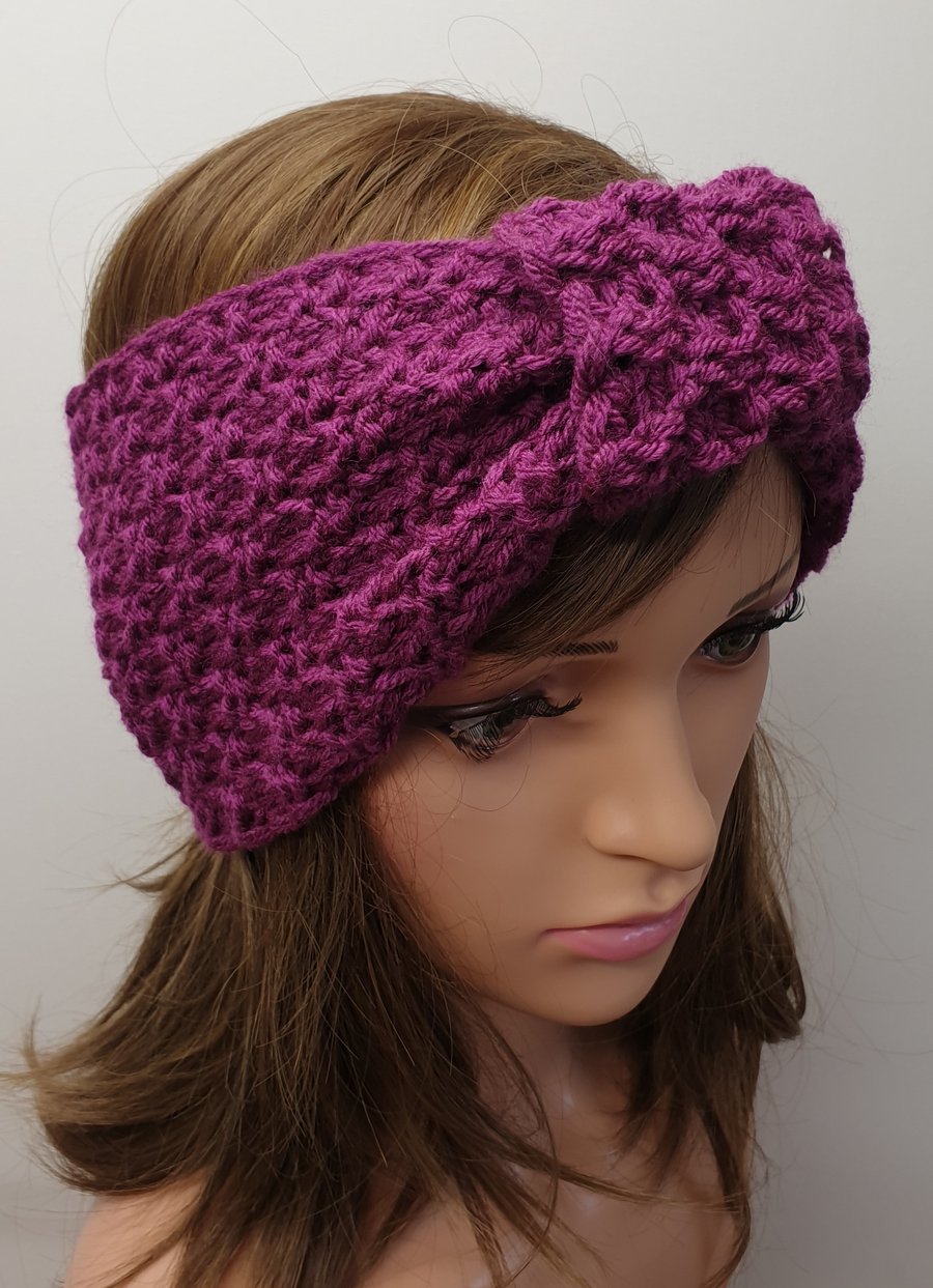 Hand knitted turban headband women handmade head wear retro style headband