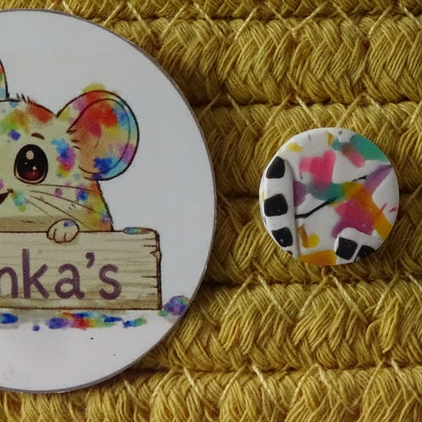 Graffiti Polymer Clay Stud Earrings – Handmade