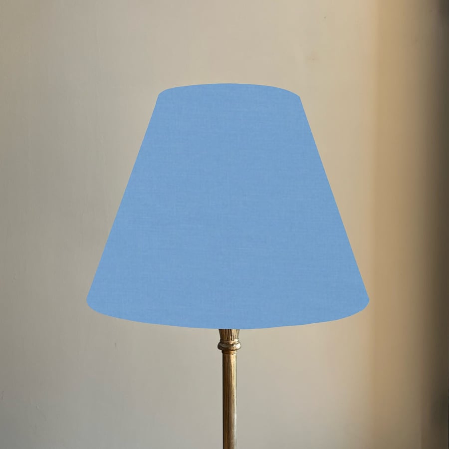 Baby blue cotton coolie lampshade, empire lampshade, candy blue cotton empire ce