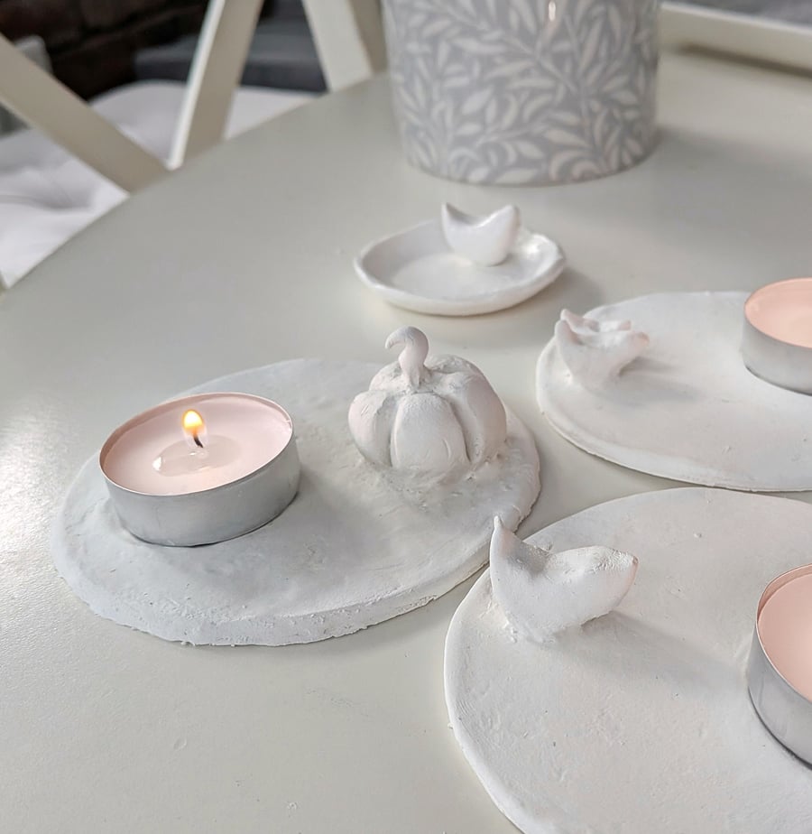 White Pumpkin Candle Holder