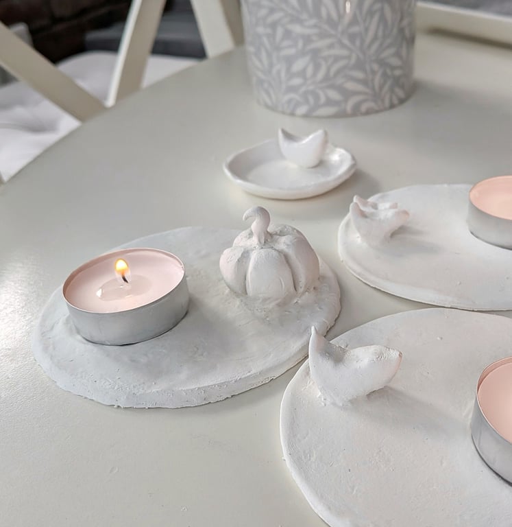 White Pumpkin Candle Holder