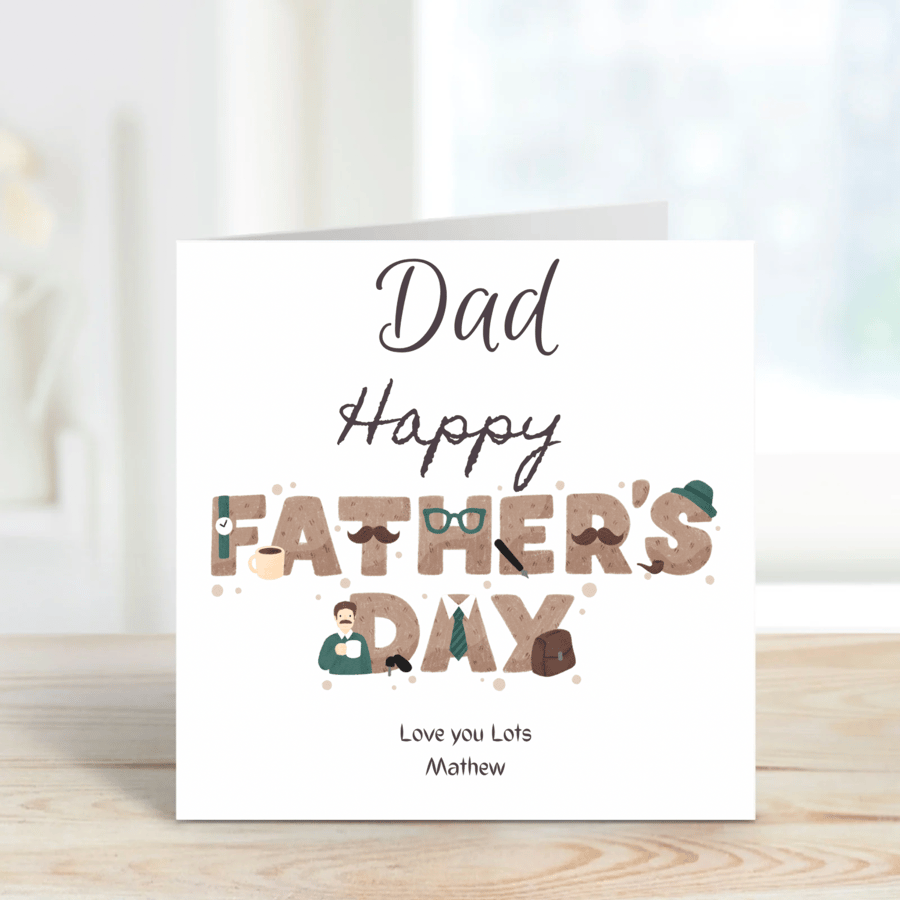 Personalised Fathers Day Card with Name