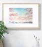 Watercolour sketch, Sunrise painting, Landscape, Italian Lakes, Peaceful scene - Image 1
