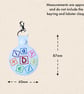 Dyslexia Awareness Keyring - Embroidered Faux Leather Bag Charm - Image 4