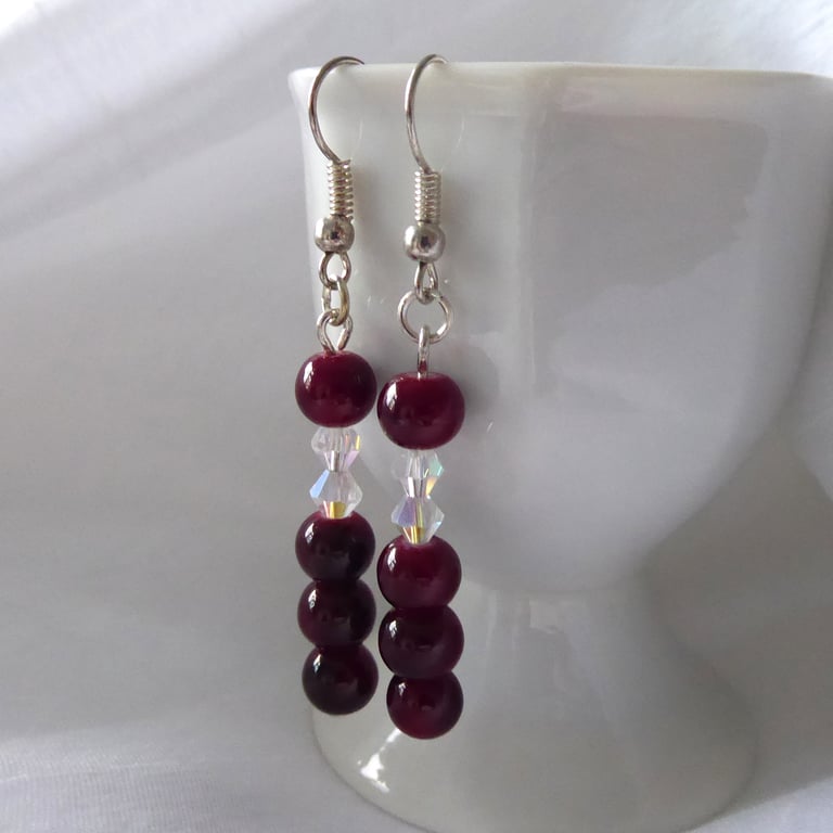 Add some sparkle to winter with these beautiful handmade Cranberry Ice Earrings