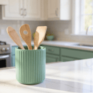 Modern Ribbed Utensil Holder - Kitchen Counter Organiser