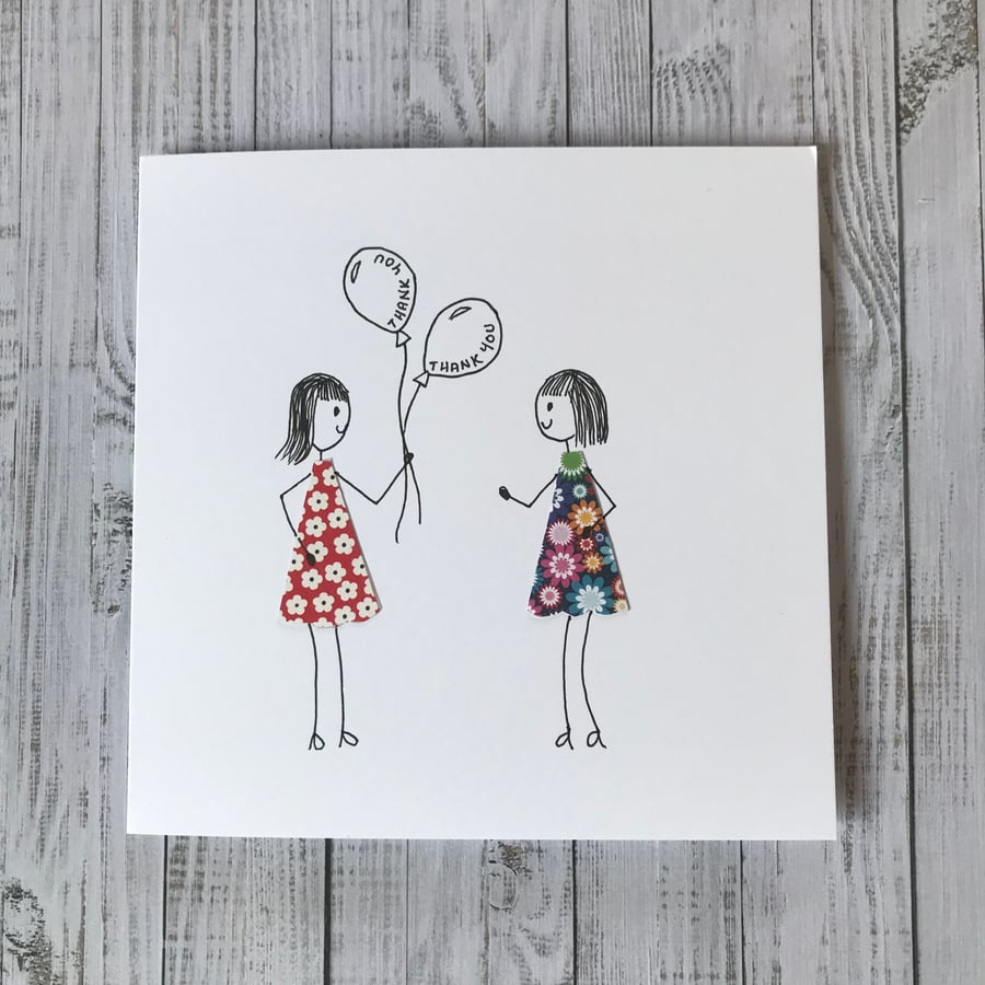 Personalised hand drawn Thank you card