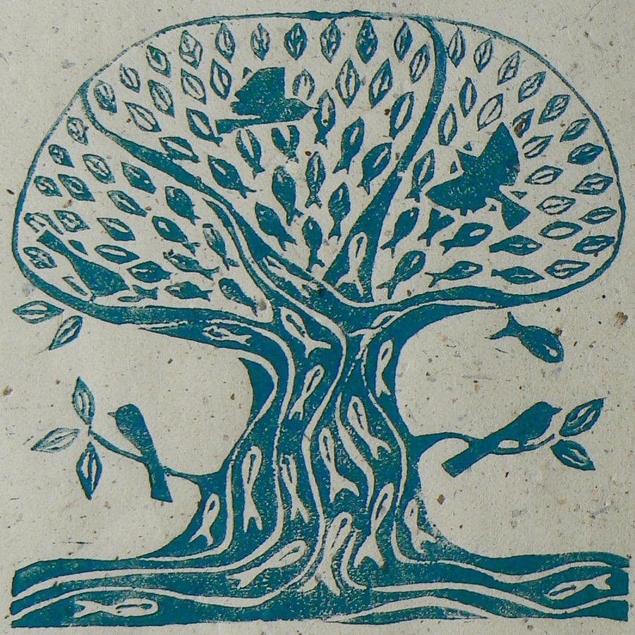 Sea Tree Linocut
