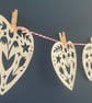 Floral Heart Papercut Garland (White) - Image 3