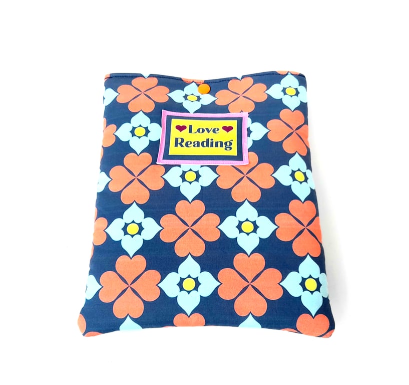 Padded Handmade Fabric Book Sleeve, Bookish Gift 