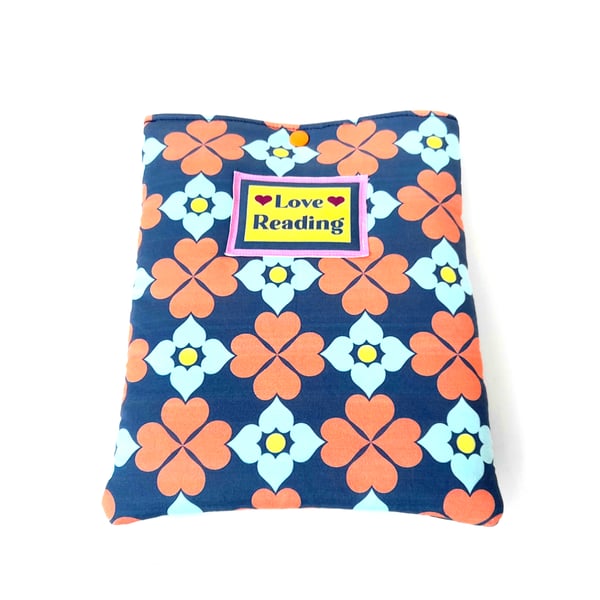 Padded Handmade Fabric Book Sleeve, Bookish Gift 