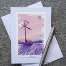 Love. Wicca Sigil, Symbol. Handpainted Card