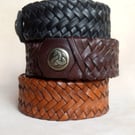 Hand Braided Leather Bracelet Cuff for Men's and Women's, Custom Leather Bracele