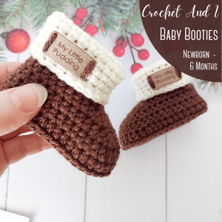 Crochet Christmas Pudding Baby Booties, My Little Pudding, Newborn - 6 Months
