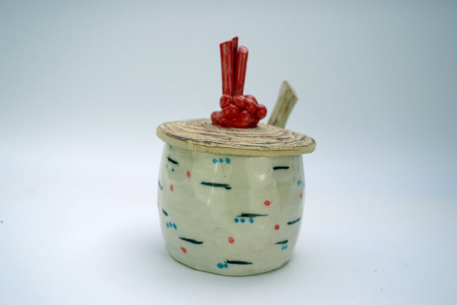 Birchbark jar and spoon