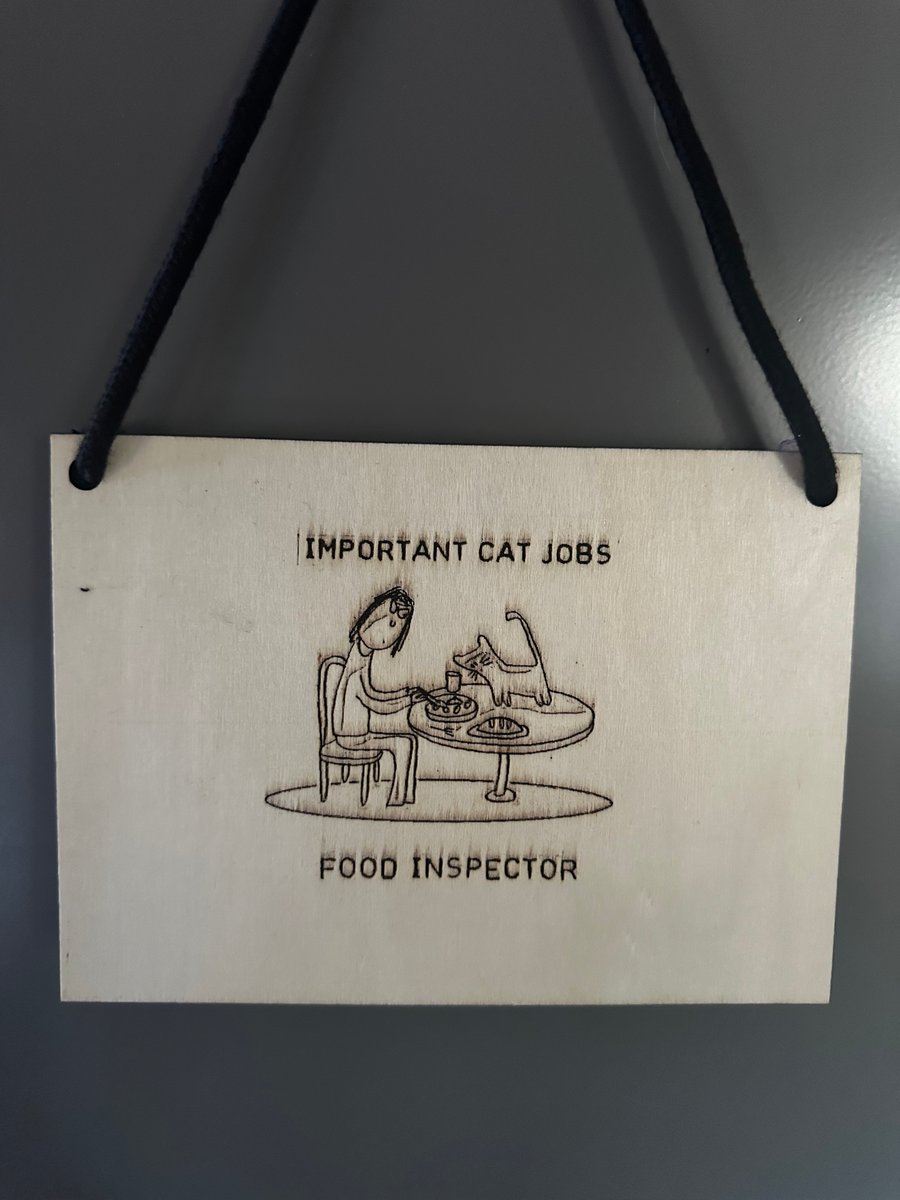 Cat Jobs Laser Etched Sign: Food Inspector