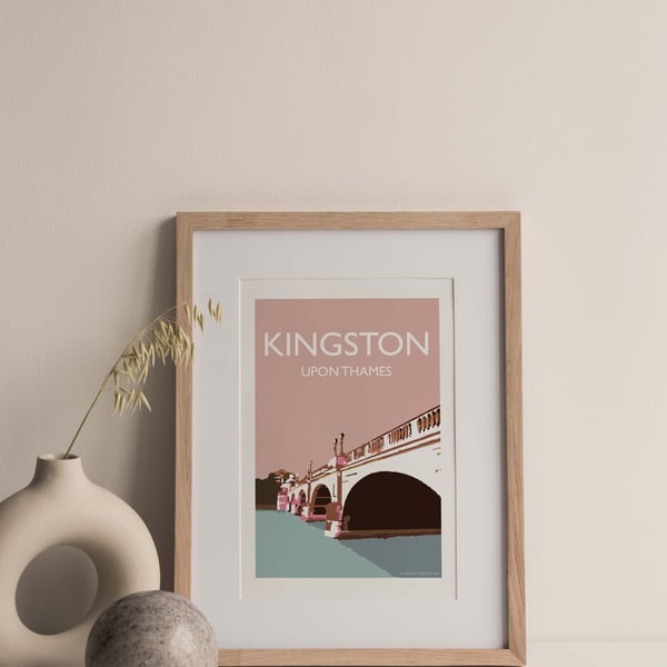 Kingston Upon Thames England UK Giclee Travel Poster