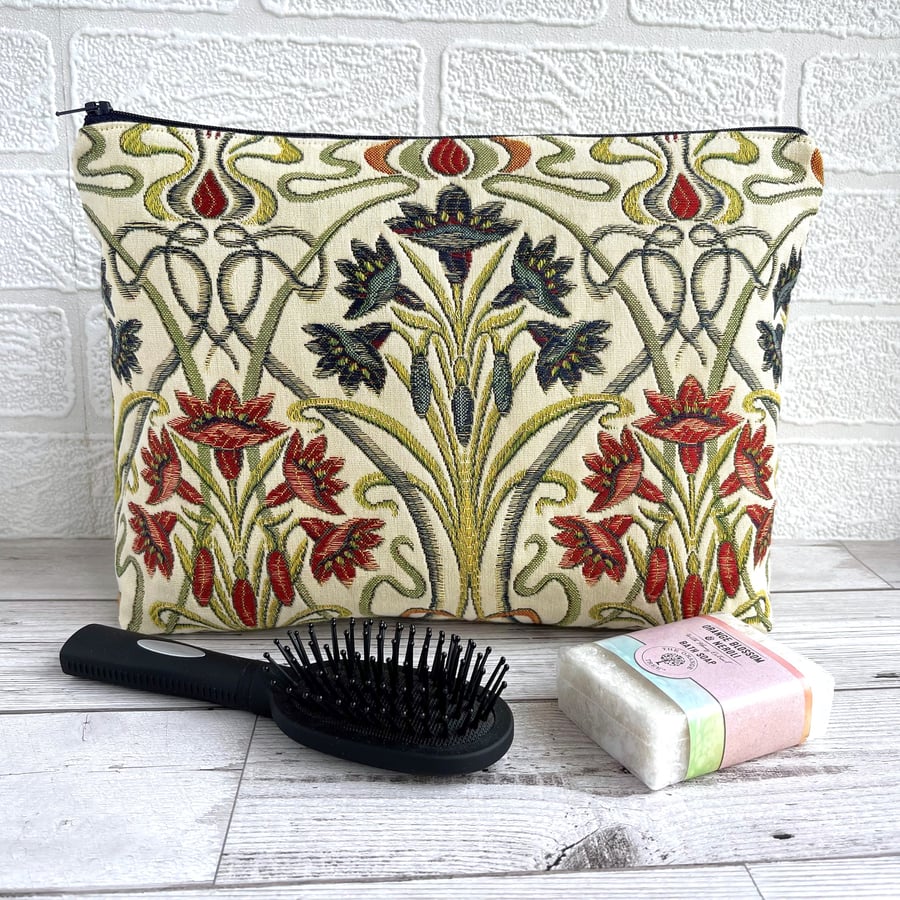 Art Nouveau Toiletry Bag in Tiffany Jewel Fabric