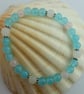 Aquamarine Jade, Frosted White Jade And Rose Quartz Bracelet - Handmade In Devon - Image 7