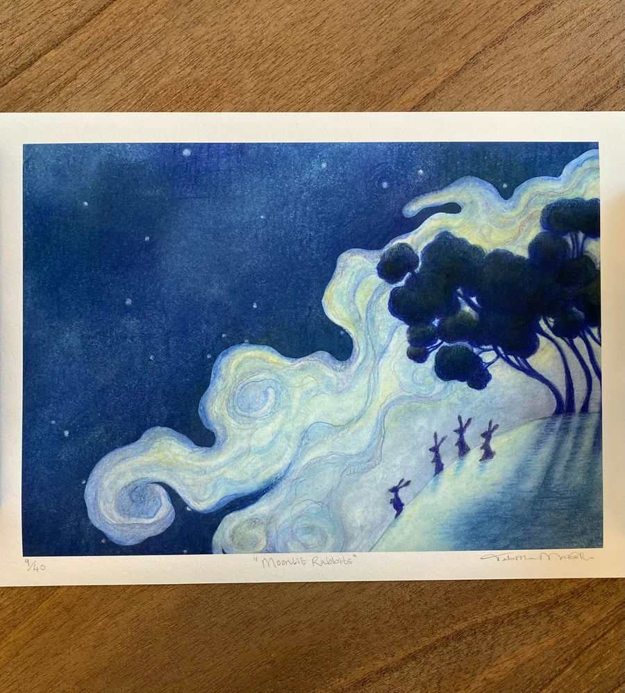 Rabbit Art print - bunny art print, giclee art print