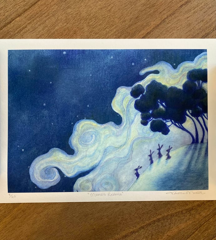 Rabbit Art print - bunny art print, giclee art print