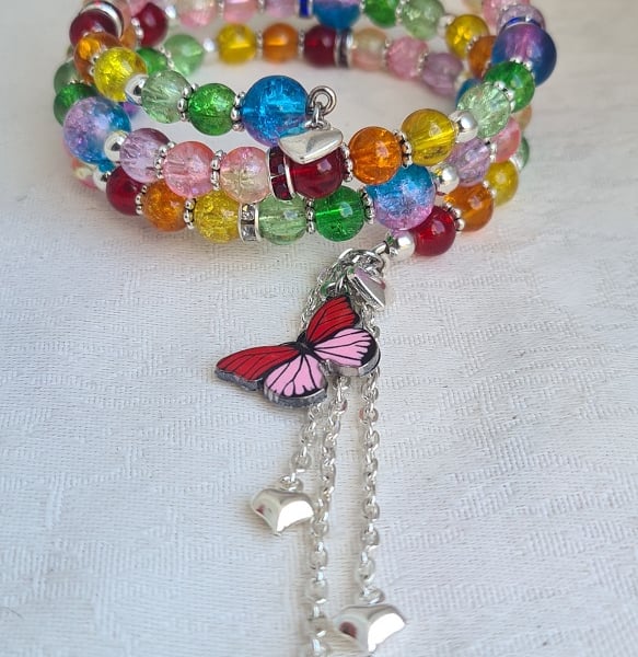 Gorgeous Over The Rainbow Memory Wire Bracelet.