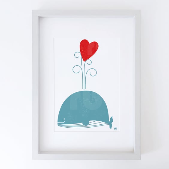 I Whaley Love You, whale, orca illustration, original Giclee print
