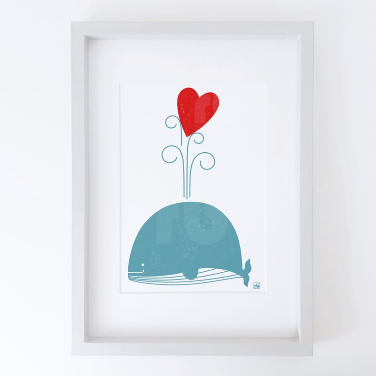 I Whaley Love You, whale, orca illustration, original Giclee print