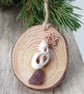 Sea Shell Christmas Tree with Copper Beaded Star Christmas Decoration T102 - Image 1