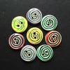 Set of 10 mixed colours ceramic pottery buttons