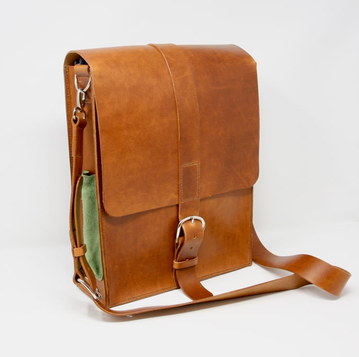 Italian leather messenger bag - Folksy