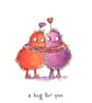 A6 Monster "a hug for you" Postcard - Image 3