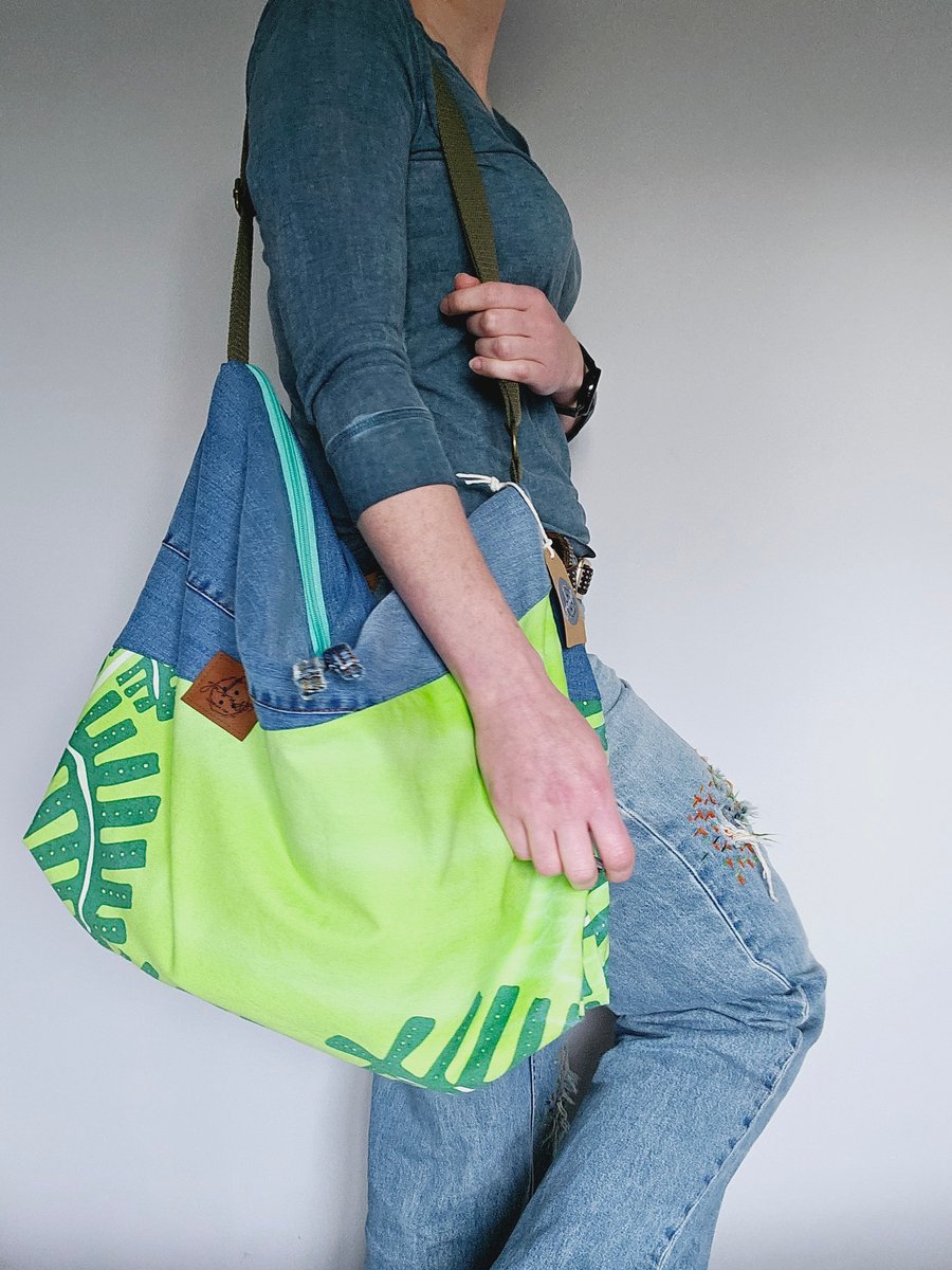 Beach bag  Holiday bag Weekender bag Slouchy handbag Tote Bag 