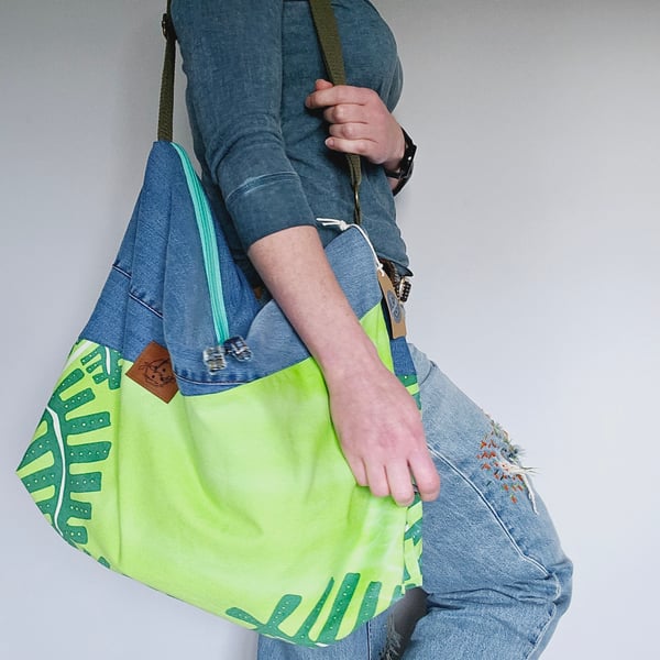 Beach bag  Holiday bag Weekender bag Slouchy handbag Tote Bag 