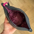 Lined Inner Tube Bag - Dark Pink Zip & Maroon Cyclist Lining