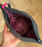 Lined Inner Tube Bag - Dark Pink Zip & Maroon Lining